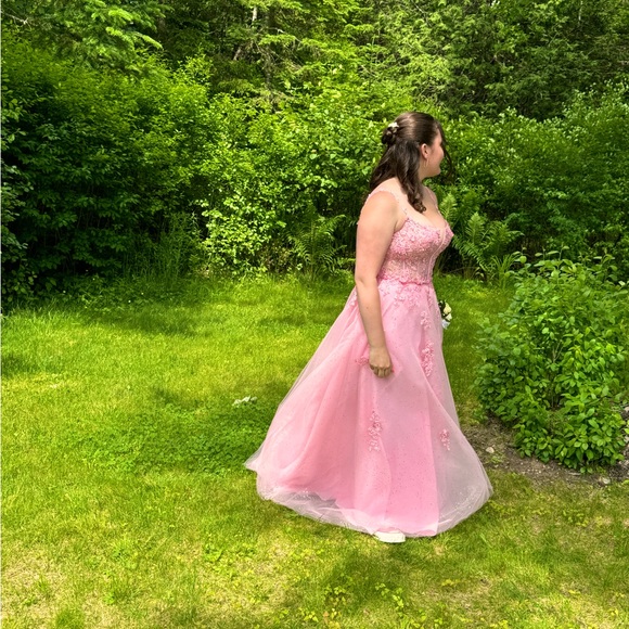 Gorgeous Pink MoriLee Corset Prom Dress - Picture 1 of 14
